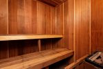 Loosen your tired ski muscles in the sauna on the lower level of residence 8 